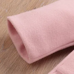 Mark & Mia Full Sleeves Solid Color Hooded Fur Winter Jacket with Bow Applique - Pink image 5