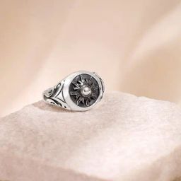 GIVA 925 Silver Oxidised Solace Sun Ring for Him-picture-41