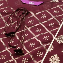 Libas Maroon Printed A Line Short Kurti image 4
