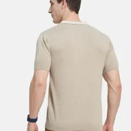 Mettle Khaki Cotton Regular Fit Polo T-Shirt image 2