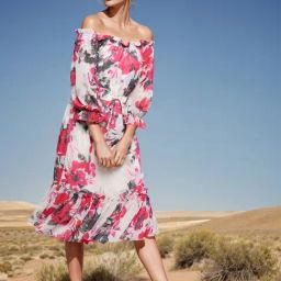 Rare Women White Colour Midi Floral Dress-picture-4