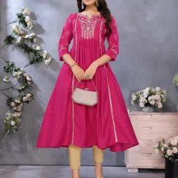 Rangita Pink Regular Fit Embroidered Kurta image 4