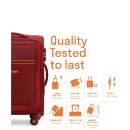 Citizen Striped Explorer Red Striped Soft Cabin Trolley Bag - 56 Cms image 4