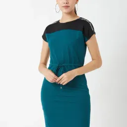 Miss Chase Teal & Black Relaxed Fit Dress-image-43