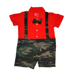 Bodycare Kids Red & Green Camouflage Shirt with Shorts-picture-48