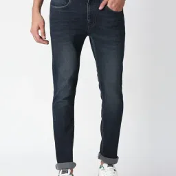 Pepe Jeans Dark Blue Slim Fit Lightly Washed Jeans-image-84