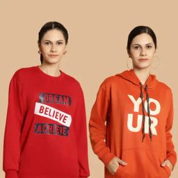 Vimal Jonney Maroon & Rust Printed Sweatshirt - Pack Of 2-picture-2