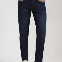 JadeBlue Dark Blue Cotton Tailored Fit Jeans-picture-29