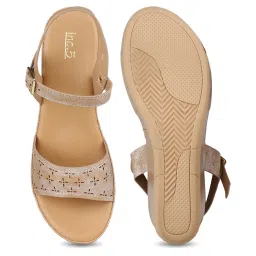 Inc.5 Women's Beige Ankle Strap Wedges image 4