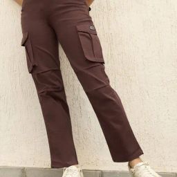 Hubberholme Brown Regular Fit High Rise Cargos-picture-24