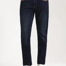 JadeBlue Dark Blue Cotton Tailored Fit Jeans-image-10
