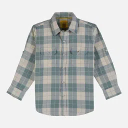 Gini & Jony Boys Green Checks Full Sleeves Shirts-picture-19