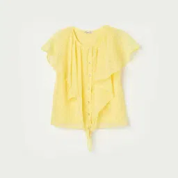 Fame Forever by Lifestyle Kids Yellow Cotton Printed Top-picture-19