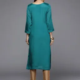 KSUT Blue Embroidered Straight Kurta image 2