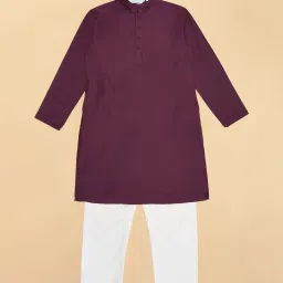 Indus Route by Pantaloons Purple Kurta & Pyjama Set image 4