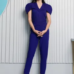 BInfinite Royal Blue Pintex Jumpsuit image 4