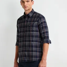 Arrow Blue Cotton Regular Fit Checks Shirt image 4