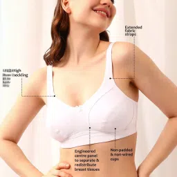 Clovia White Cotton Beginner's Bra image 4