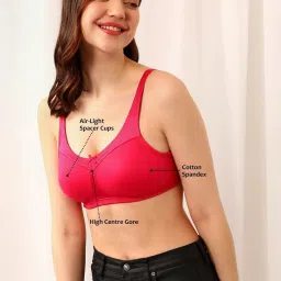 Clovia Pink Cotton T-Shirt Bra image 4