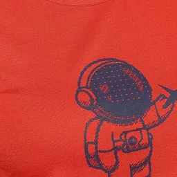 Clovia Red Cotton Graphic Print Top With Shorts image 4