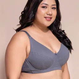 Clovia Grey Cotton Plunge Bra image 4