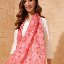 Fabindia Pink Printed Stole image 4