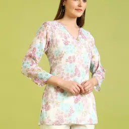 W White Pure Cotton Regular Fit Printed Kurtis image 4