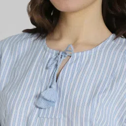 American Eagle Outfitters Blue Striped Top image 4