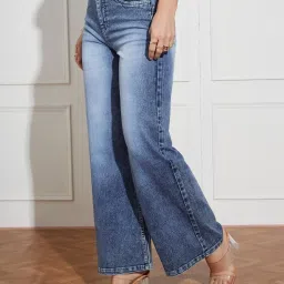 Miss Chase Light Blue Denim Solid Jeans image 4