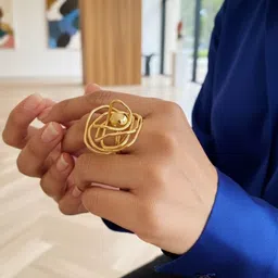 HeraDawn Gold Plated Stainless Steel Adjustable Finger Ring-picture-24