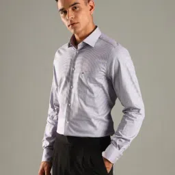 TOMMY HILFIGER Lilac Self Design Regular Fit Shirt image 4