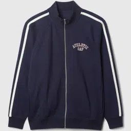 GAP Navy Cotton Regular Fit Solid Sweatshirt image 3