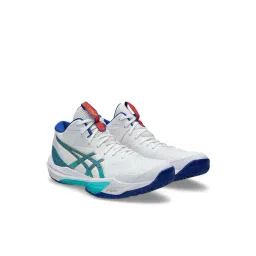 Asics Men's SKY ELITE FF MT 3 White & Asics Blue Indoor Court Shoes image 2