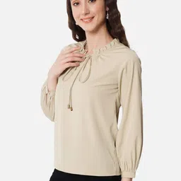 SZN Tie-Up Neck Crepe Top image 5