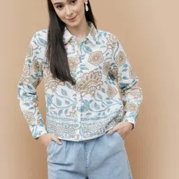 Colour Me by Melange White Printed Shirt-image-12