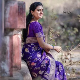 Moda Rapido Floral Zari Art Silk Handloom Banarasi Saree image 4