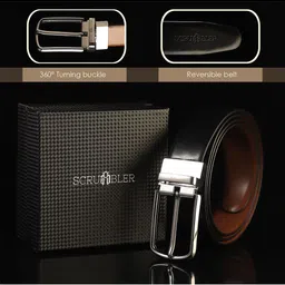 JND Men Leather Reversible Formal Belt image 4