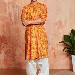 Rizz shop Men Ethnic Motifs Printed Regular Pure Cotton Kurta with Patiala-image-37