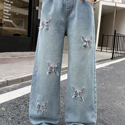 LULU & SKY Girls Wide Leg High-Rise Highly Distressed Jeans-picture-41