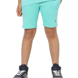 Jack & Jones Junior Cotton Mid Thigh Shorts Placement Print - Turquoise Blue-picture-17