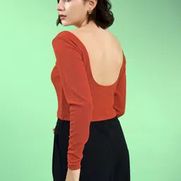 PURVAJA Women Regular Regular Sleeves Round Neck Solid Top image 4