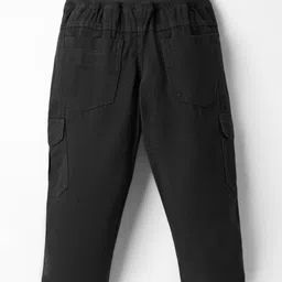 Rikidoos Cotton Solid Cargo Pants - Black image 2