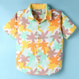 Dapper Dudes Half Sleeves Palm Tree Printed Shirt With Tee Set - Multi Colour image 2