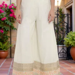Pannkh Women Flared Ethnic Palazzos-image-14