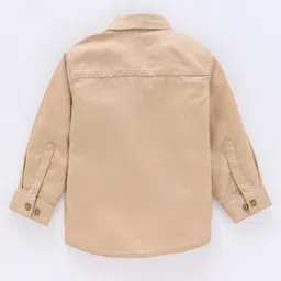 Babyoye Eco Conscious 100% Cotton Full Sleeves Party Shirt Text Print - Brown image 4