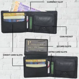 STRONG HORNS Men Textured Leather Two Fold Wallet image 2