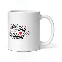 Mr UVD White & Black Typography Printed Ceramic Glossy Mug 350 ml image 2