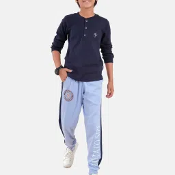 Kiddopanti Boys Light Blue Printed Trackpants image 4