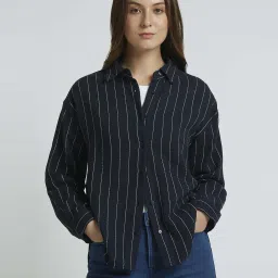 Pepe Jeans Navy Cotton Striped Shirt image 4