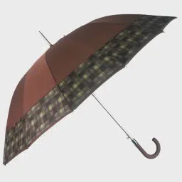 Little Surprise Box Brown Polyester Checks Print Umbrella-picture-20